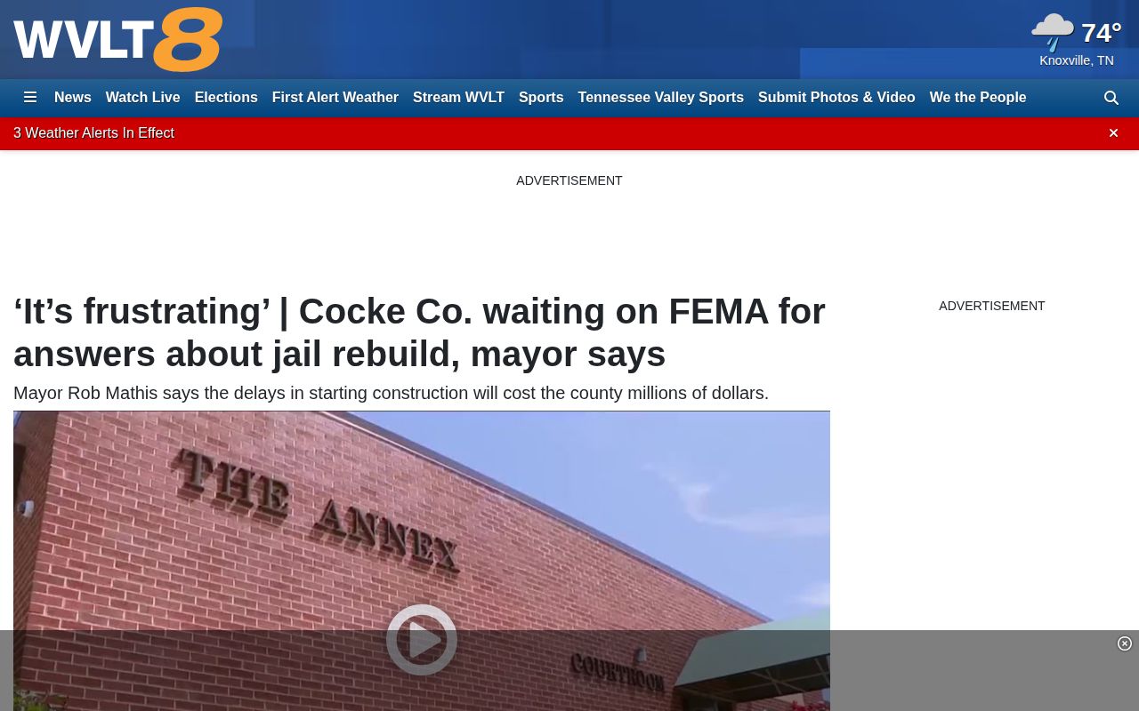 Cocke County Detention Center release records and post-Helene placement context