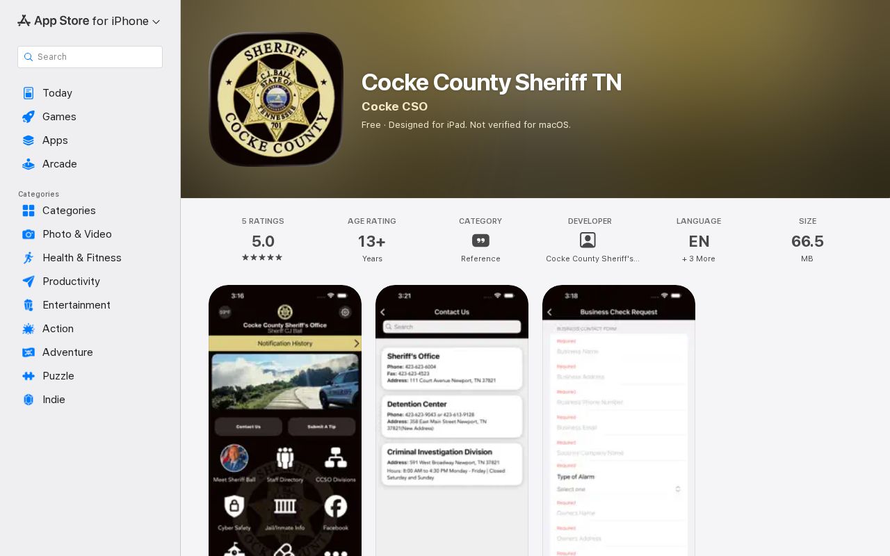Cocke County Detention Center release search through the official Sheriff app