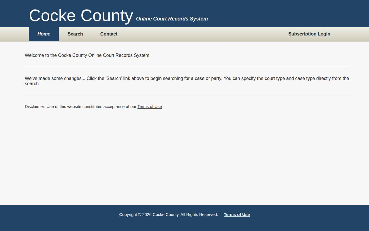 Cocke County court search for released inmate case records