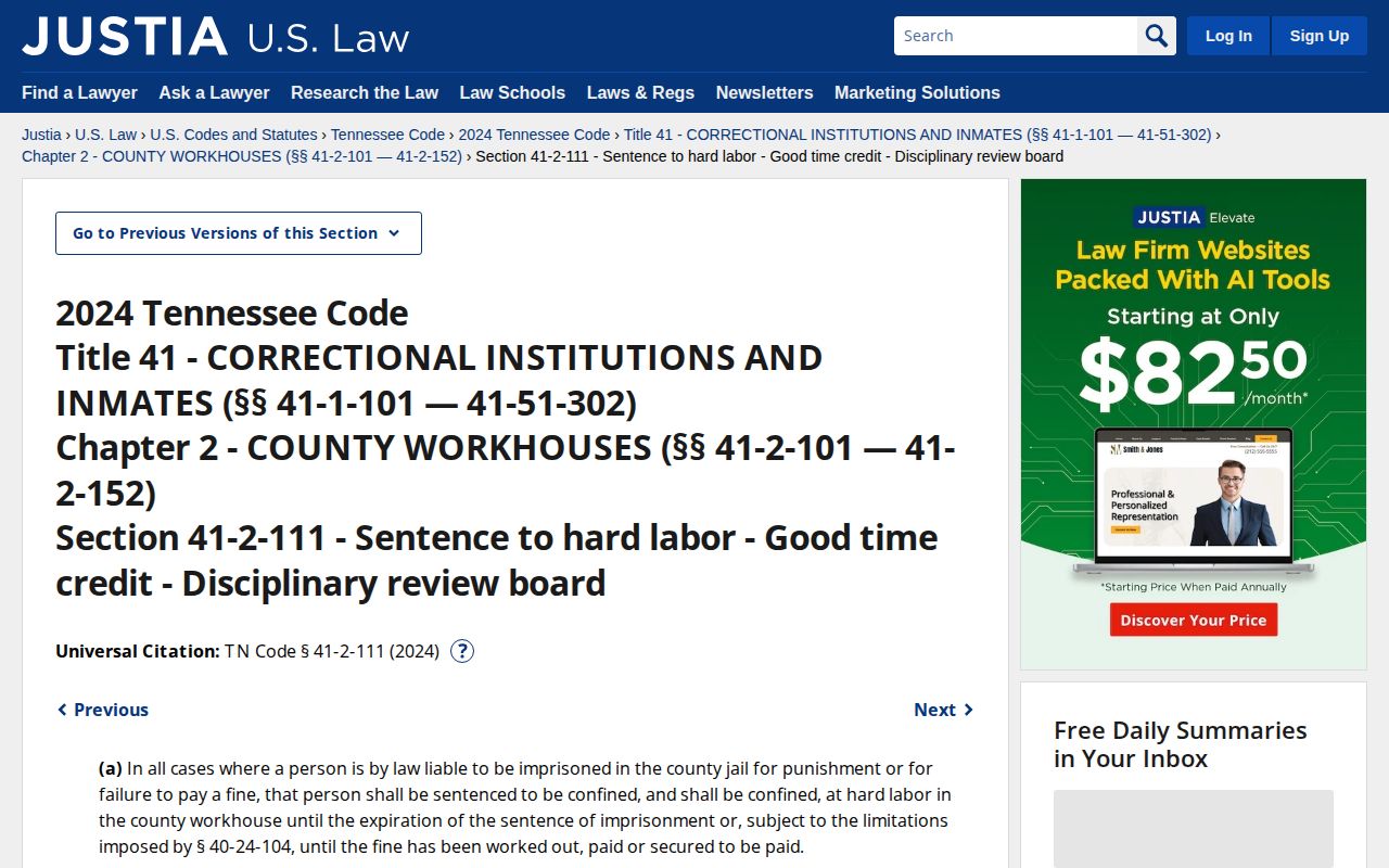 Cocke County jail sentence deduction law for inmate release dates